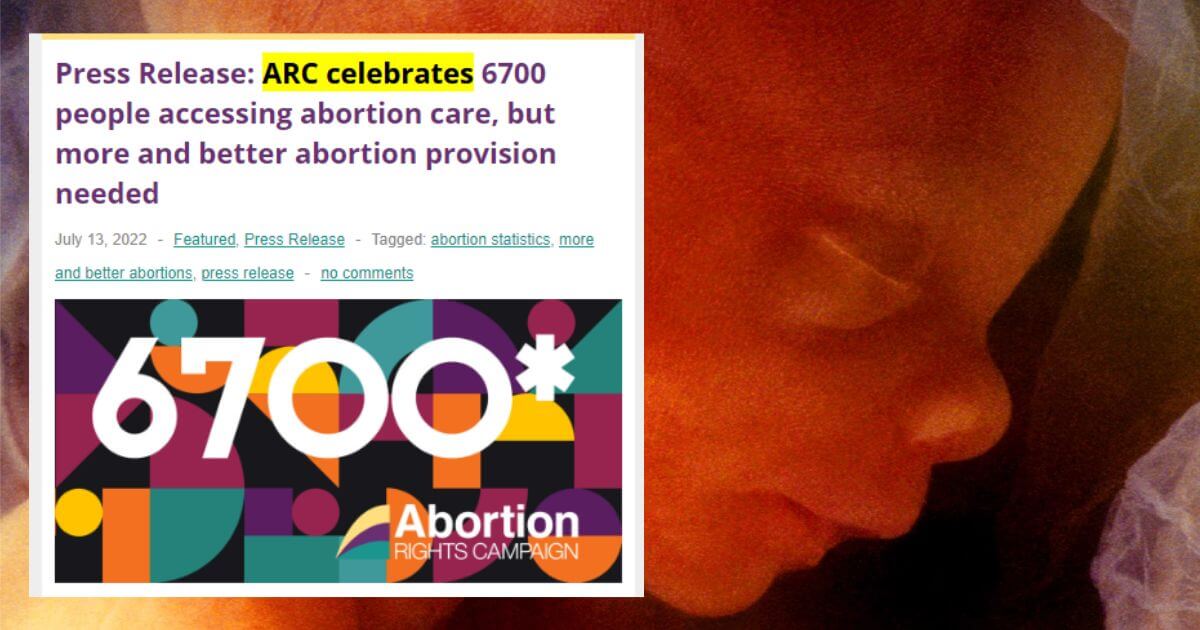 Abortion Rights “celebrate” 6,700 lives lost to abortion in Ireland last year