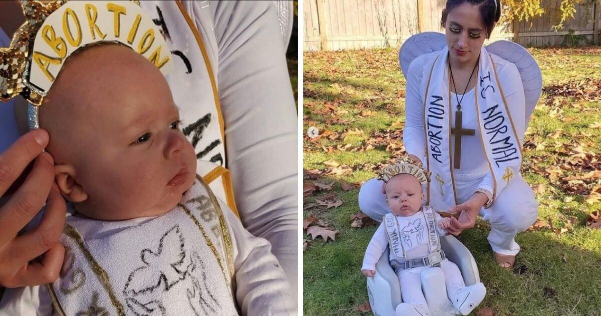 Activists release photo of baby wearing “THANK GOD FOR ABORTION” top for Halloween