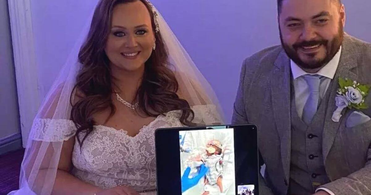 Preemie live streamed from hospital to parents' wedding