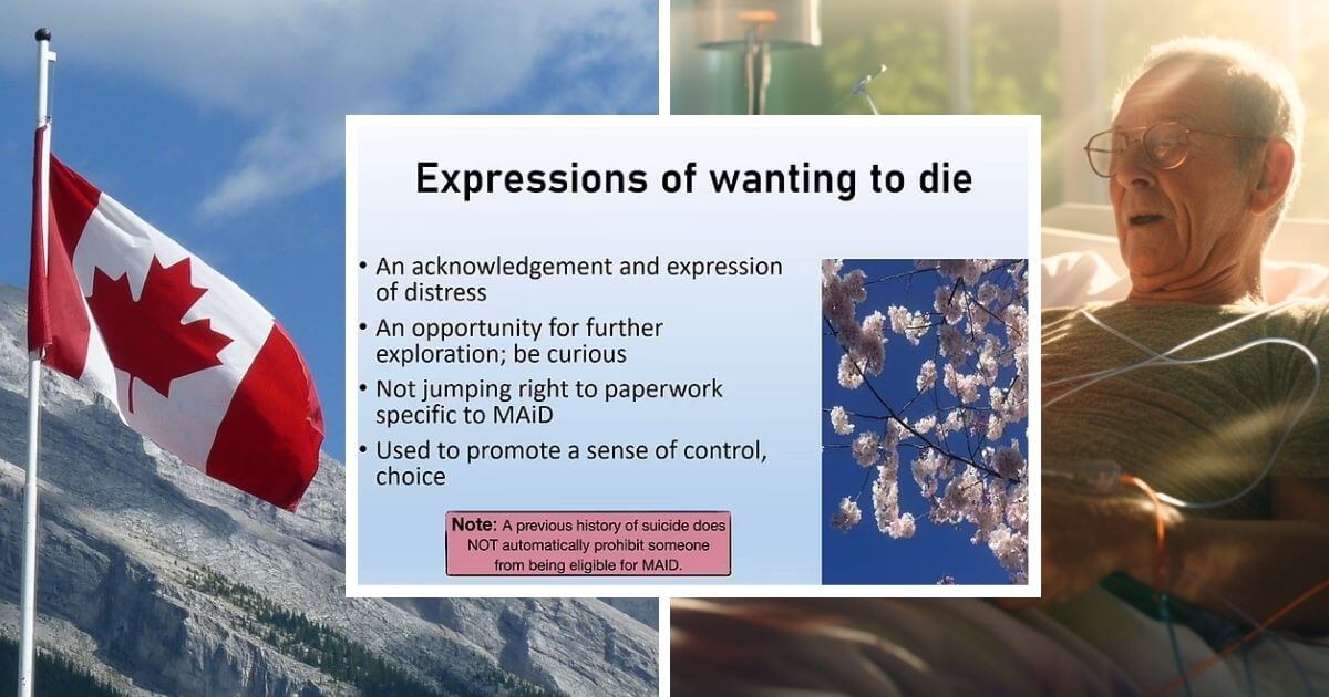 Assisted suicide marketed as a way to ‘promote a sense of control’ in shocking slideshow sent to healthy patients