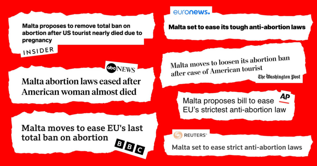 Img 4 Headlines from around the world report on the Maltese Governments abortion bill