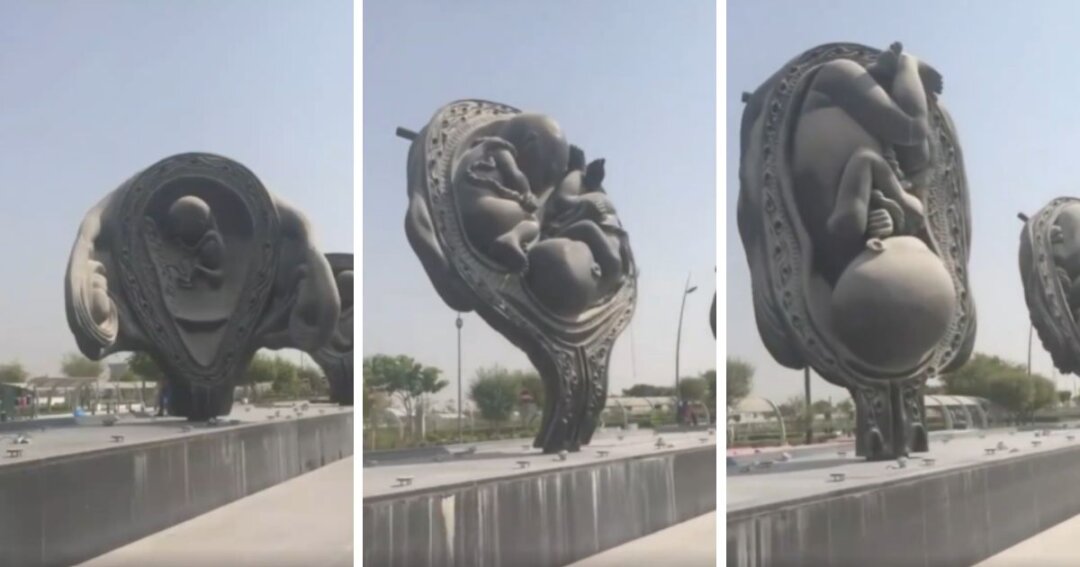 Damien Hirst’s giant sculptures of the development of the unborn baby are still on display in Qatar a decade later