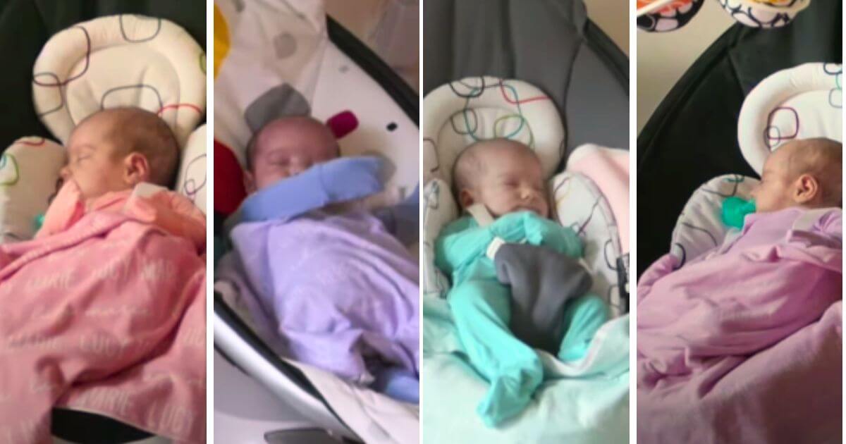 Couple welcomes identical quadruplet girls in 1 in 15 million pregnancy