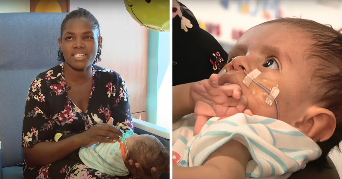 Mother and son reunited after baby sent away for life-saving treatment