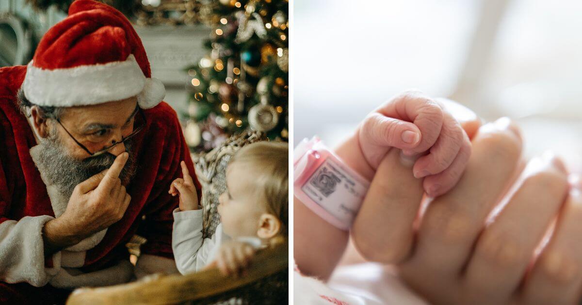 Premature babies celebrate Christmas together and meet Father Christmas Premature babies celebrate Christmas together and meet Father Christmas