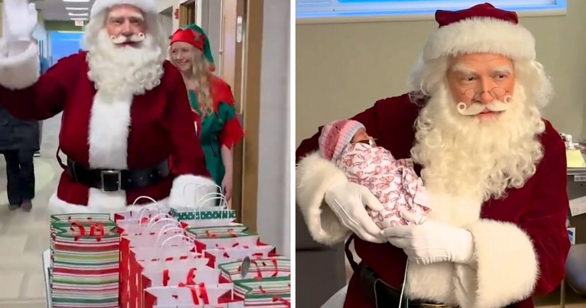 Premature babies still in hospital get special visit from Father Christmas