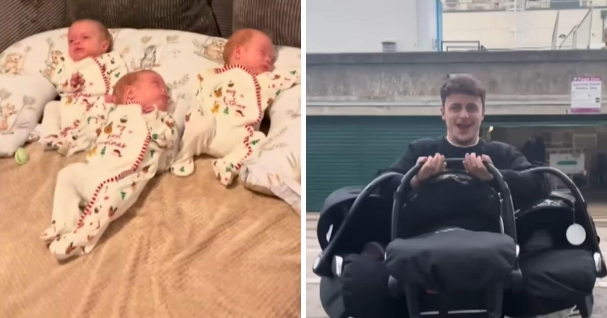 Tiny premature triplets make it home from hospital for Christmas Tiny premature triplets make it home from hospital for Christmas