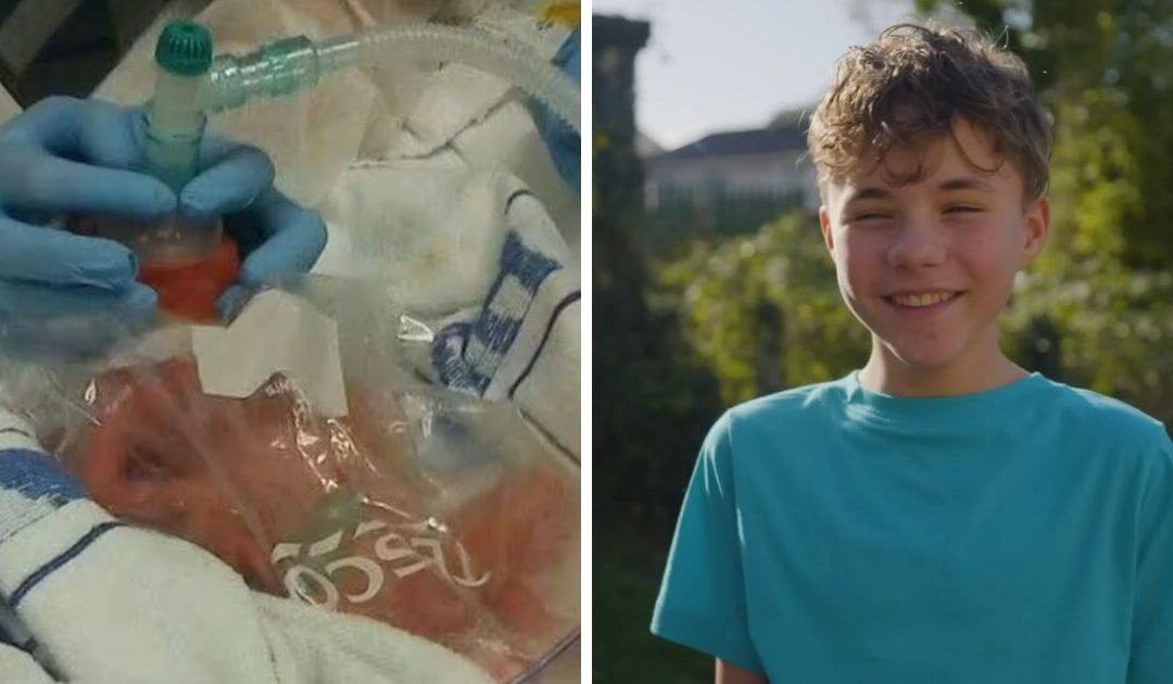 Premature baby born 13 weeks early and put in Tesco sandwich bag now “thriving”