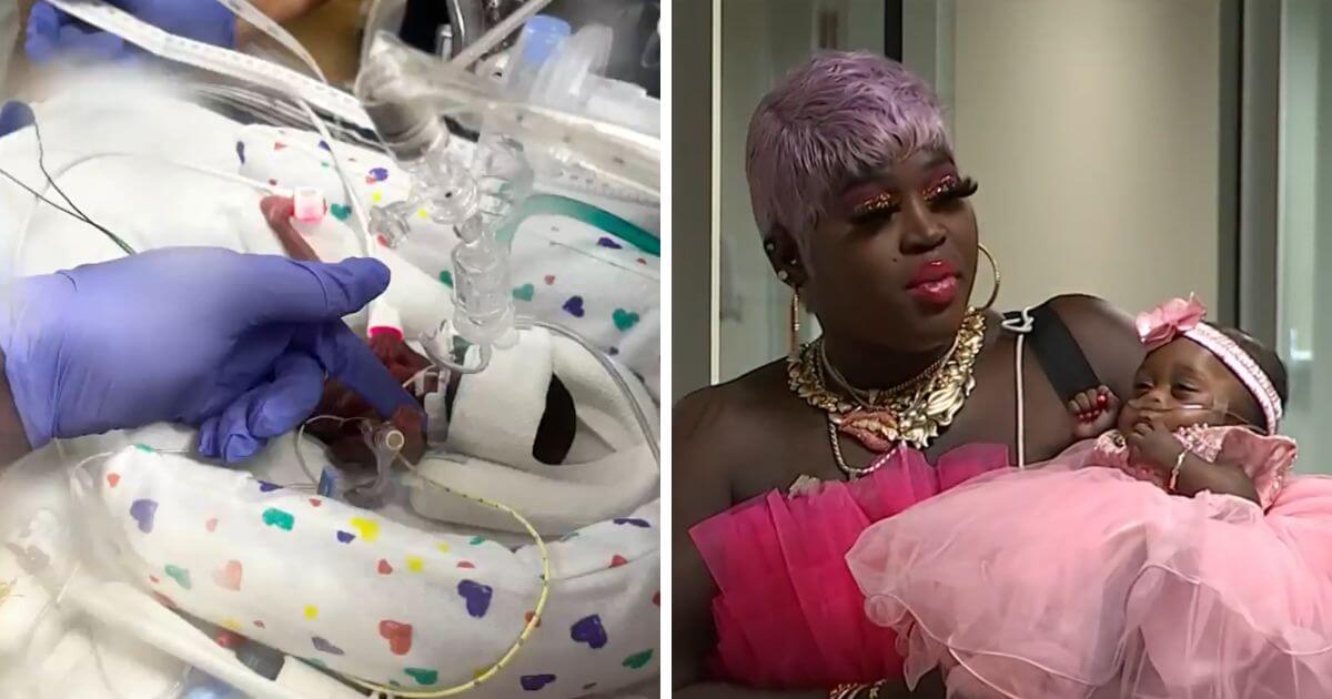 Tiny premature baby weighing just 301g goes home from hospital after 7 months