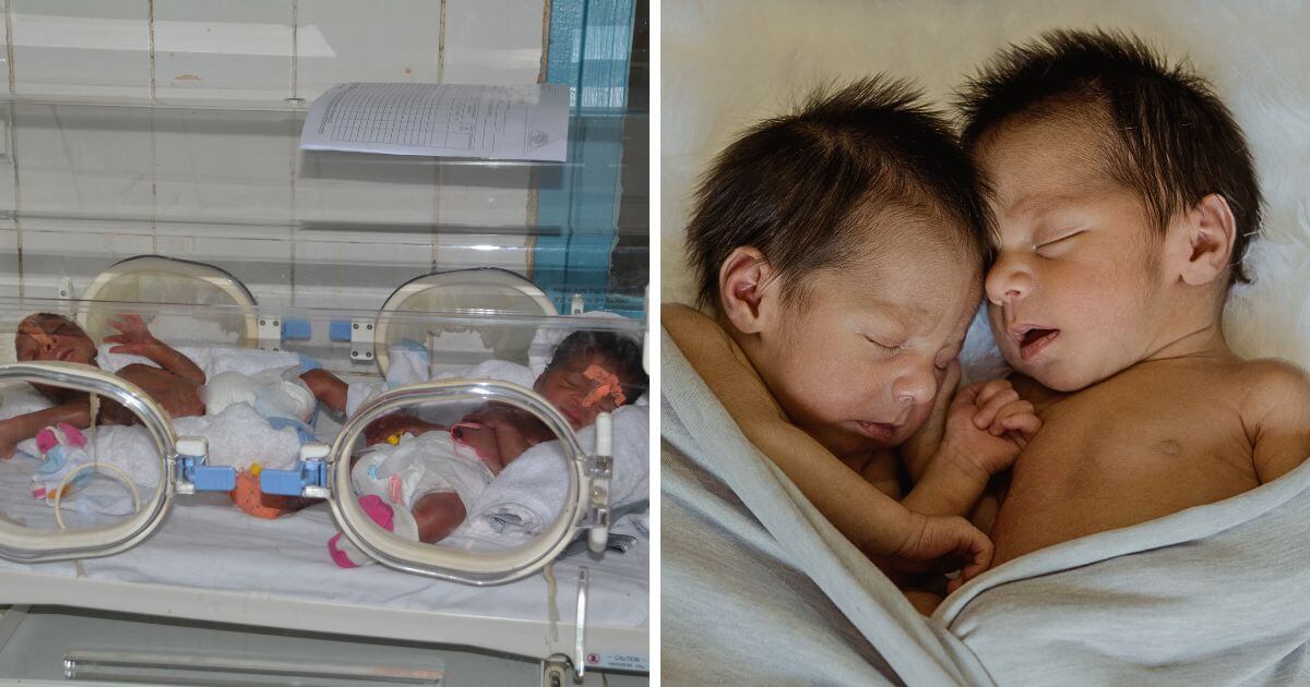 Mum who mistook labour for food poisoning gives birth to premature twins in moving car