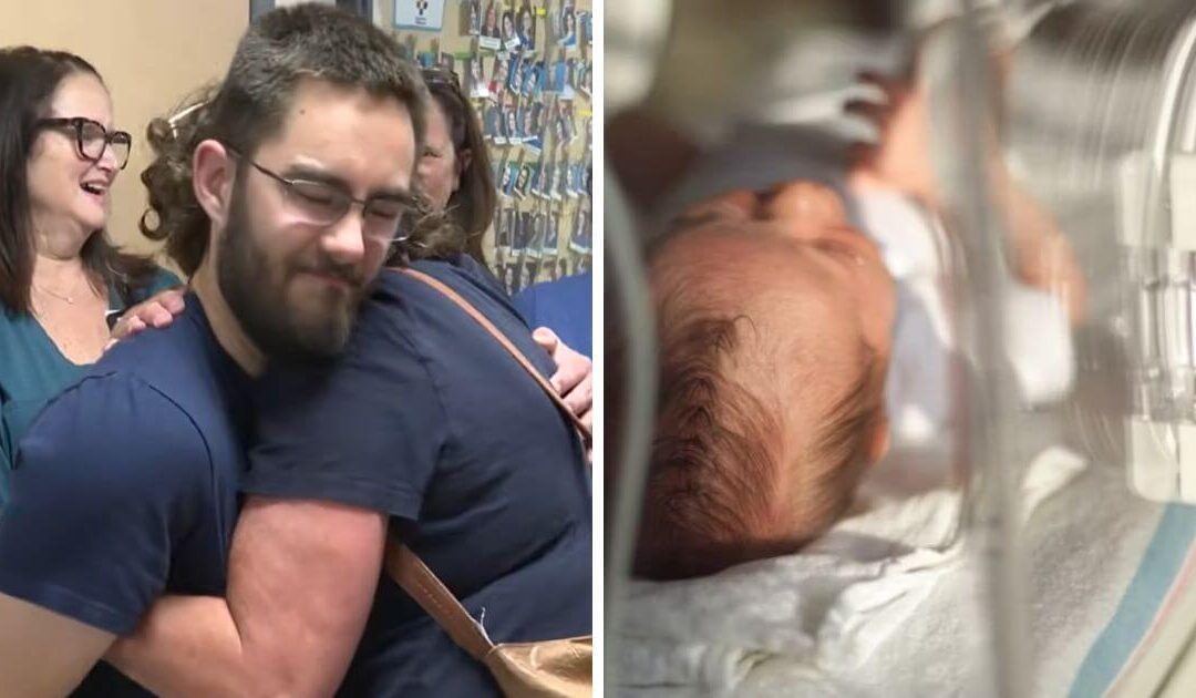 Premature baby born at only 23 weeks visits nurses who cared for him in hospital