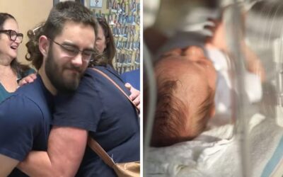 Premature baby born at only 23 weeks visits nurses who cared for him in hospital
