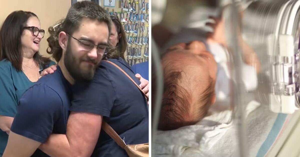 Premature baby born at only 23 weeks visits nurses who cared for him in hospital